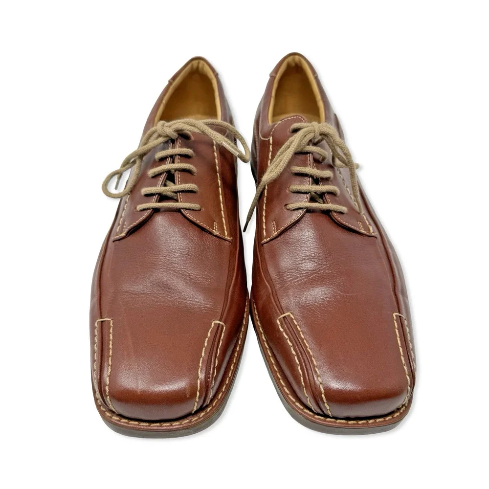Sandro Moscoloni Vineyard Men’s Brown Leather Lace-Up Shoes 9.5D Brazil